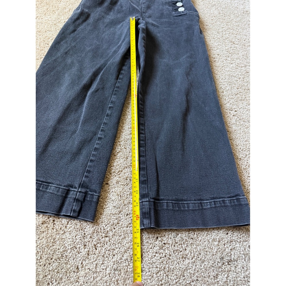 LOFT Womens Sailor Wide Leg Jeans Washed Black High Waist Cropped Size 30/10 - Picture 5 of 10